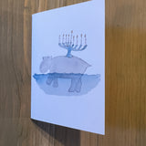 Hippo Hanukkah Enclosure Card