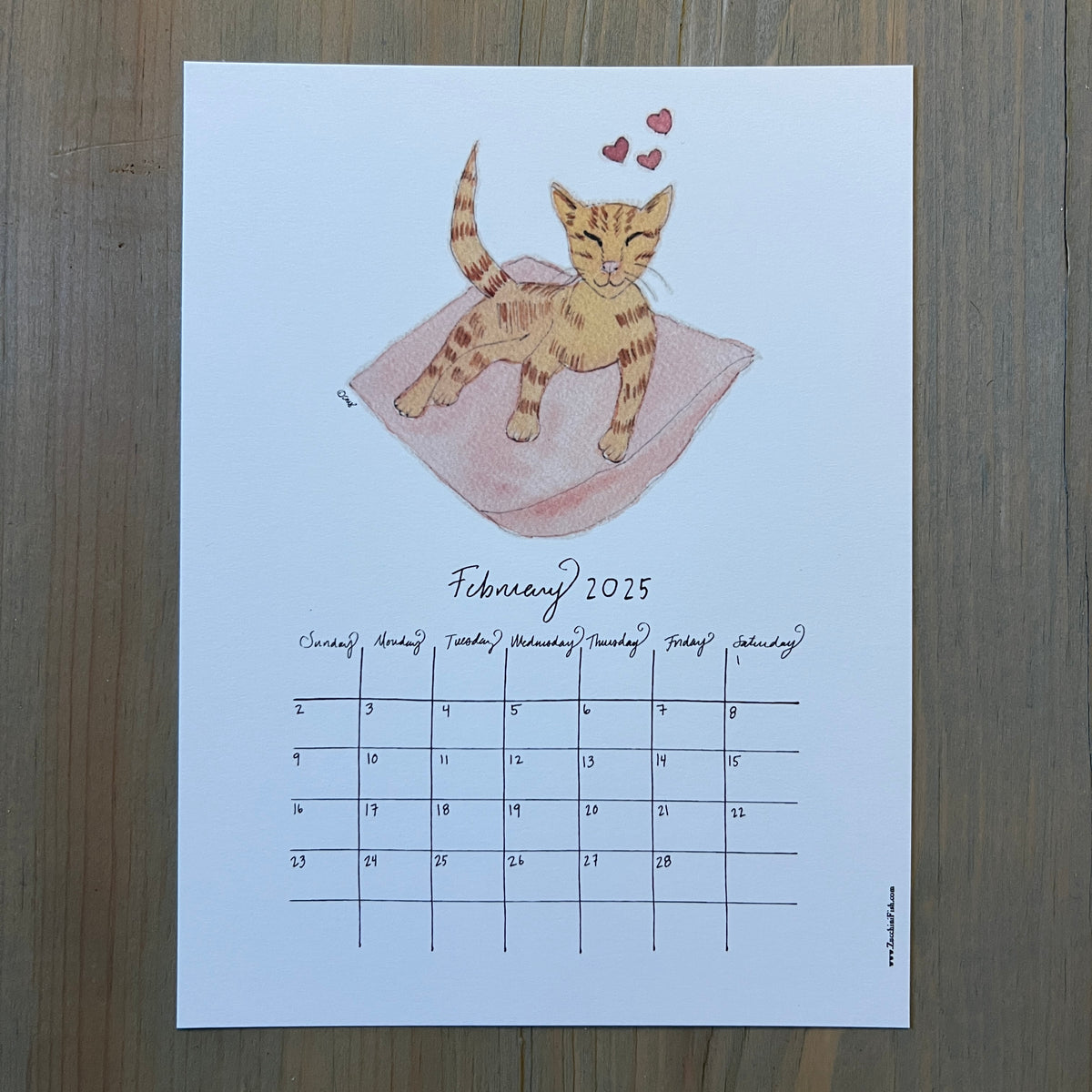 2025 Poster Calendar Zucchini Fish