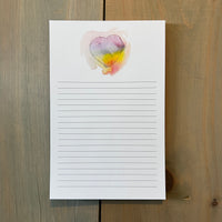 Watery Rainbow Heart Notepad