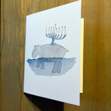 Hippo Hanukkah Blank Card