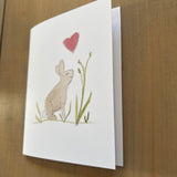 New England Cotton Tail Spring Grass Blank Card