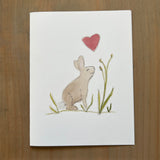 New England Cotton Tail Spring Grass Blank Card