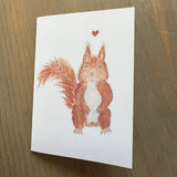 Red Squirrel Love Enclosure Card