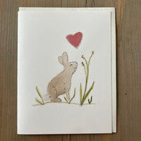 New England Cotton Tail Spring Grass Blank Card