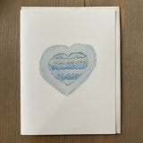 Water Heart Blank Card