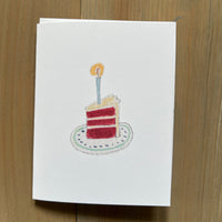 Three Tier slice of Red Velvet Cake Blank Card