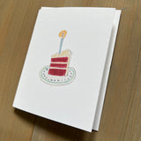 Three Tier slice of Red Velvet Cake Blank Card