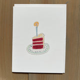 Three Tier slice of Red Velvet Cake Blank Card