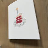 Three Tier slice of Red Velvet Cake Blank Card