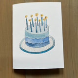 Wave Birthday Cake Blank Card