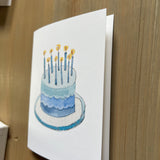 Wave Birthday Cake Blank Card