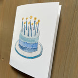 Wave Birthday Cake Blank Card