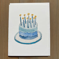 Wave Birthday Cake Blank Card