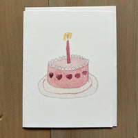 Sweet Heart Birthday Cake Blank Card