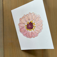 Blush Zinnia Blank Card