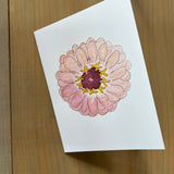 Blush Zinnia Blank Card