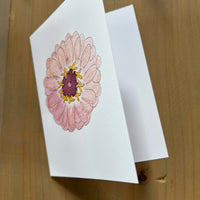 Blush Zinnia Blank Card