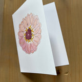 Blush Zinnia Blank Card