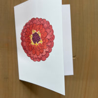 Spicy Orange Zinnia Blank Card