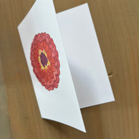 Spicy Orange Zinnia Blank Card