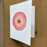 Sweet Pink Zinnia Blank Card