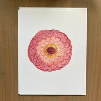 Sweet Pink Zinnia Blank Card
