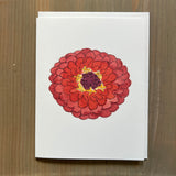 Spicy Orange Zinnia Blank Card
