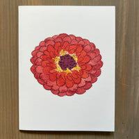 Spicy Orange Zinnia Blank Card