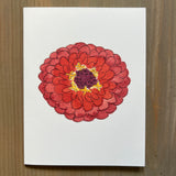 Spicy Orange Zinnia Blank Card