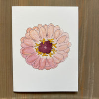 Blush Zinnia Blank Card