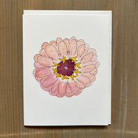 Blush Zinnia Blank Card