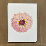 Blush Zinnia Blank Card