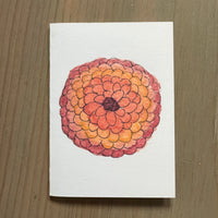 Pink Yellow Orange Zinnia Enclosure Card
