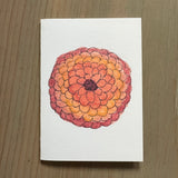 Pink Yellow Orange Zinnia Enclosure Card