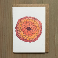 Pink Yellow Orange Zinnia Enclosure Card