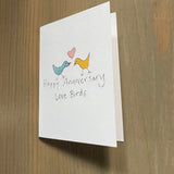 Happy Anniversary Love Birds Enclosure Card