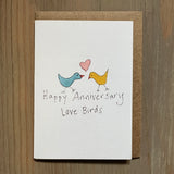 Happy Anniversary Love Birds Enclosure Card