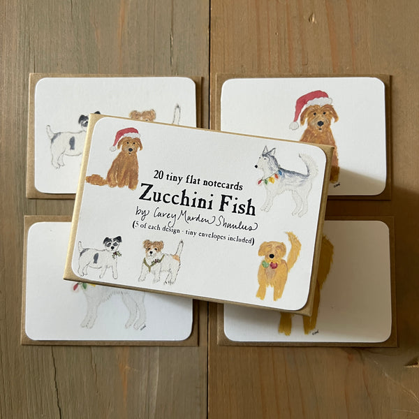 Christmas Dogs Tiny Flat Notes