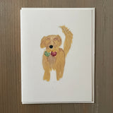 Bebe and Her Christmas Tennis Ballies - Golden Retriever Blank Card