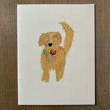 Bebe and Her Christmas Tennis Ballies - Golden Retriever Blank Card