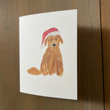 Santa Pepper - Golden Doodle Blank Card