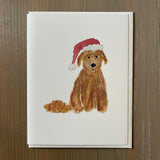 Santa Pepper - Golden Doodle Blank Card