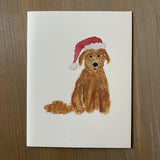 Santa Pepper - Golden Doodle Blank Card