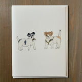 Annie & Henry Holly - Jack Russell Terrier Blank Card
