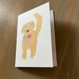 Bebe and Her Christmas Tennis Ballies - Golden Retriever Enclosure Card