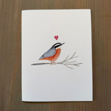 Red-Breasted Nuthatch Love - Blank Card