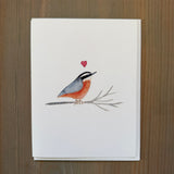 Red-Breasted Nuthatch Love - Blank Card