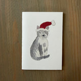 Stormy Santa Kitty - Gray Cat Enclosure Card