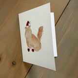 879 Katniss Santa Kitty - Orange Cat Blank Card