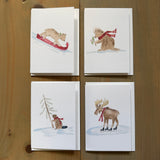 Maine Woodland Christmas Little Notecard Set